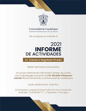 Informe de actividades 2021 del Dr. Aristarco Regalado Pinedo, Rector de CULagos