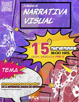 Cartel de las Jornadas de Narrativa Visual. Tema: Representación de la experiencia urbana en historietas