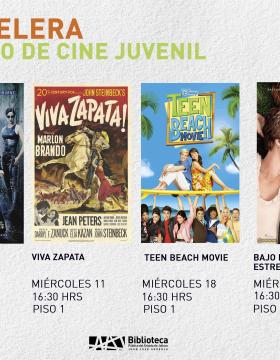 Cartel del Ciclo de cine juvenil. Proyección de la cinta: Teen Beach Movie