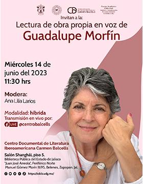 Grafico de la Lectura de obra propia en voz de Guadalupe Morfín