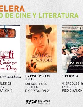 Cartel del Ciclo de cine y literatura, Proyección de la cinta: El chofer y la señora Daisy