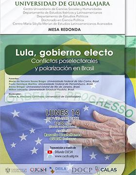 Mesa redonda Lula, gobierno electo. Conflictos poselectorales y polarización en Brasil