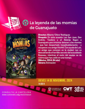 Cartel de la Proyección de la cinta: La leyenda de las momias de Guanajuato