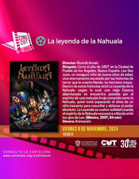 Cartel de la Proyección de la cinta: La leyenda de la Nahuala