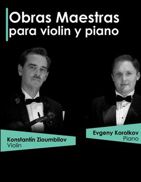 Identidad gráfica para promocionar el concierto Obras maestras para violín y piano