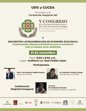 Cartel del Ceremonia inaugural del V Congreso de la Sociedad Mesoamericana y del Caribe de Economía Ecológica