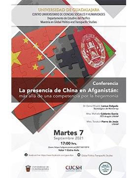  Conferencia: La presencia de China en Afganistán: más allá de una competencia por la hegemonía