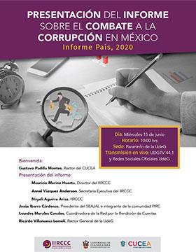 Presentación del informe sobre el combate a la corrupción en México. Informe País, 2020