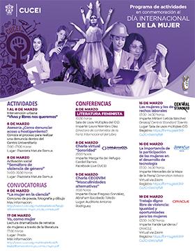 Programa de actividades del CUCEI en conmemoración al Día Internacional de la Mujer