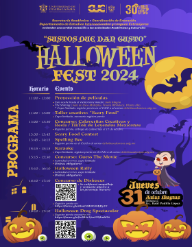 Programa del Halloween Fest 2024 "Sustos que dan gusto"