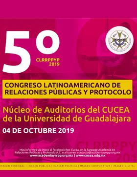  Cartel informativo para promocionar el Quinto Congreso Latinoamericano de Relaciones Públicas y Protocolo