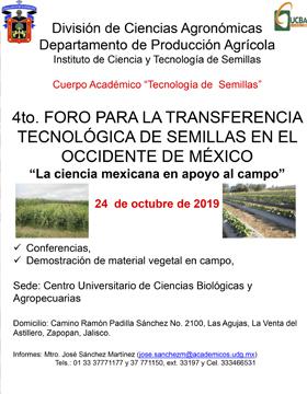  Cartel para promocionar el Cuarto Foro para la Transferencia Tecnológica de Semillas en el Occidente de México
