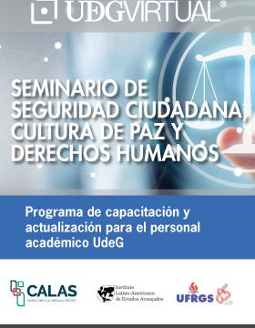 Cartel informativo para promocionar el Seminario de Seguridad Ciudadana, Cultura de Paz y Derechos Humanos