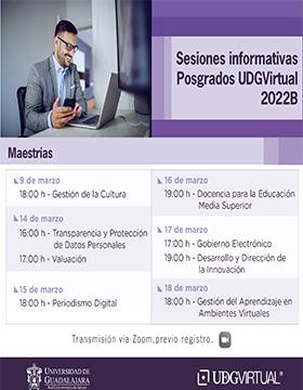 Sesiones informativas, Posgrados UDGVirtual 2022B