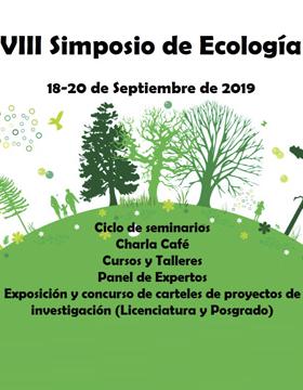 Cartel informativo para promocionar el Simposio de Ecología 2019, a desarrollarse del 18 al 20 de septiembre en el CUCBA