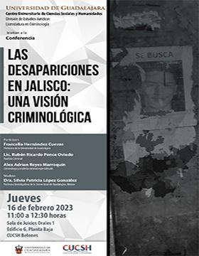 Conferencia: Las desapariciones en Jalisco: Una visión criminológica