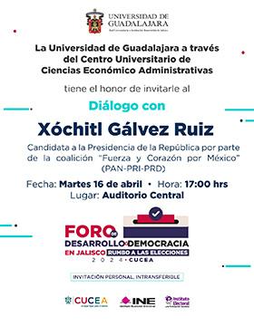 Cartel del Diálogo con Xóchitl Gálvez Ruiz