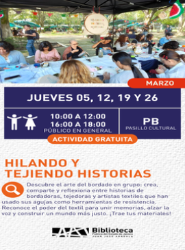 Cartel de Hilando y tejiendo historias