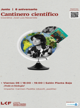 Cartel de Cantinero científico: ¡Todo es biología!