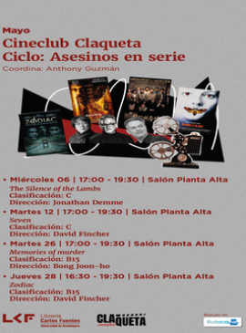 Cartel de la Cineclub Claqueta. Ciclo: Asesinos en serie: Seven