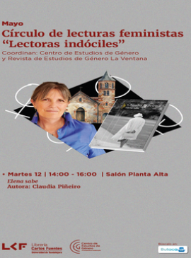 Cartel de Círculo de lecturas feministas "Lectoras indóciles": Elena sabe