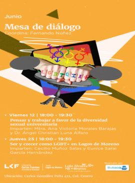 Cartel de Mesa de diálogo: Pensar y trabajar a favor de la diversidad sexual universitaria