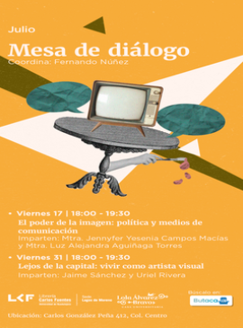 Cartel de Mesa de diálogo. Lejos de la capital: vivir como artista visual