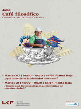 Cartel de Café filosófico: ¿Cuáles son las necesidades alimentarias de nuestra ciudad?