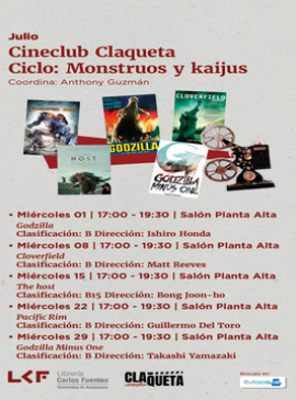 Cartel de Cineclub Claqueta. Ciclo: Monstruos y kaijus: The host