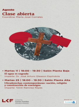 Cartel de Clase abierta: El agua es sagrada