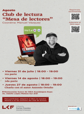 Cartel de Club de lectura "Mesa de lectores": El amigo muerto 2da parte