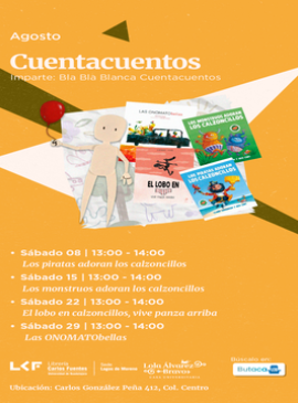 Cartel de Cuentacuentos: Los monstruos adoran los calzoncillos