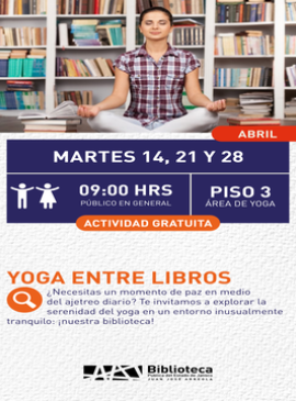 Cartel de Yoga entre libros