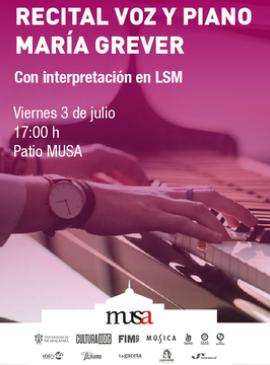 Cartel de Recital de voz y piano. María Grever: su legado