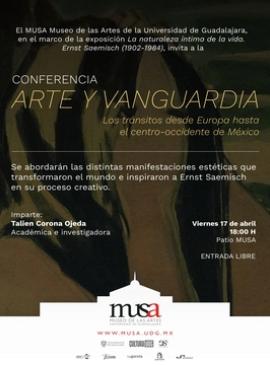 Cartel de Conferencia: Arte y vanguardia. Los tránsitos desde Europa hasta el centro-occidente de México