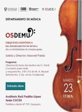 Cartel de la Orquesta Sinfónica del Departamento de Música de la Universidad de Guadalajara