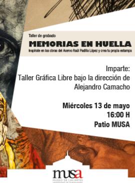 Cartel de Taller de grabado: Memorias en huella