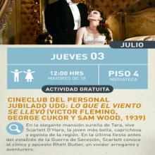 Cartel de Cineclub del personal jubilado UDG: Lo que el viento se llevó