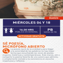 Cartel de Sé poesía, micrófono abierto Cartel de Sé poesía, micrófono abierto