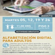 Cartel de Alfabetización digital para adultos