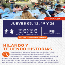 Cartel de Hilando y tejiendo historias