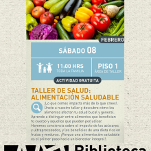 Cartel del Taller de salud: Alimentación saludable