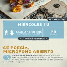 Cartel de Sé poesía, micrófono abierto