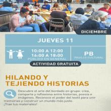 Cartel de Hilando y tejiendo historias Cartel de Hilando y tejiendo historias