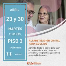 Cartel de la Alfabetización digital para adultos