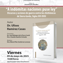 Cartel de la Presentación del libro: "A indómitas naciones puse ley"