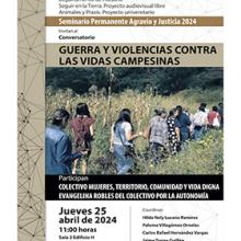 Cartel del Conversatorio: Guerra y violencias contra las vidas campesinas