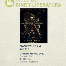 Cartel del Ciclo de cine y literatura. Proyección de la cinta, Sastre de la mafia