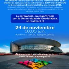 Cartel de la Ceremonia del Premio Ceneval al Desempeño de Excelencia Egel