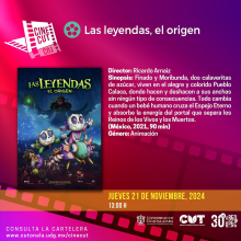 Cartel de  la Proyección de la cinta: Las leyendas, el origen